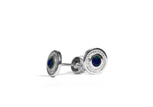 Load image into Gallery viewer, Black Opal Wheel Cufflinks in Sterling Silver